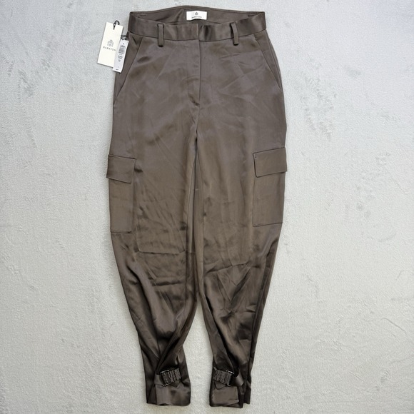 Aritzia Pants - Aritzia Babaton Pants‎ Womens Size 2 Brown Refined Satin High Waisted Cargo